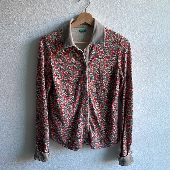 Multi color groovy/psychedelic print cardigan size 4/S (size 42 UK) - Picture 1 of 6